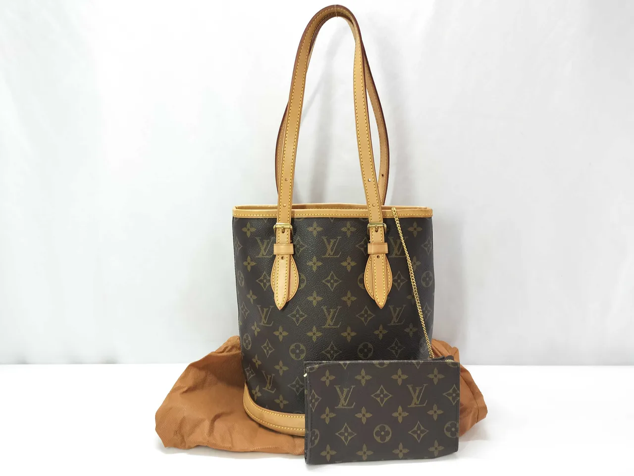 路易威登字母组合 Vuitton 字母组合桶 PM M42238 FL0091 棕色手提袋