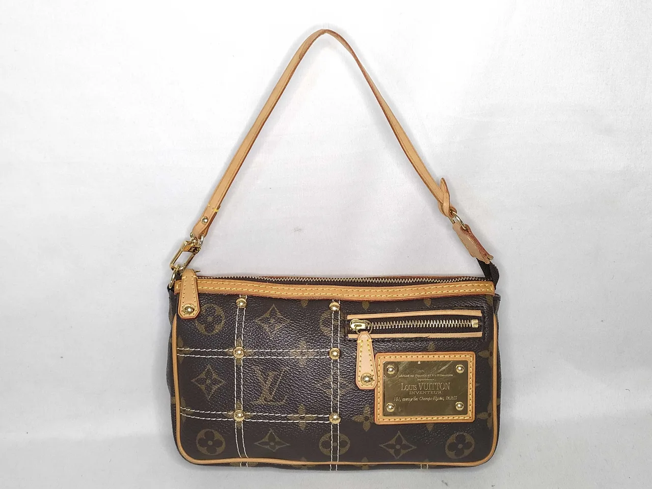 路易威登字母组合 Vuitton Pochette 配件 M40141 CA1026 棕色手提包
