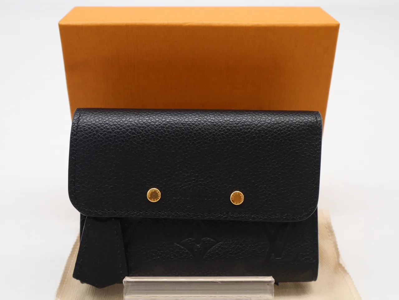 路易威登 M62184 Monogram Emplant-Portefeuil Pont Neuf Compact Noir 带盒装和储物袋钱包