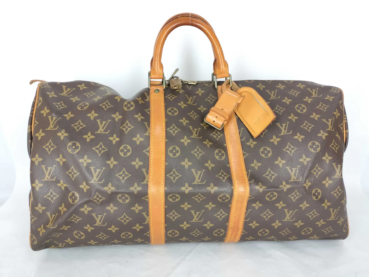 路易威登字母组合 Vuitton 字母组合钥匙杆 55 M41424 SA854 棕色波士顿包