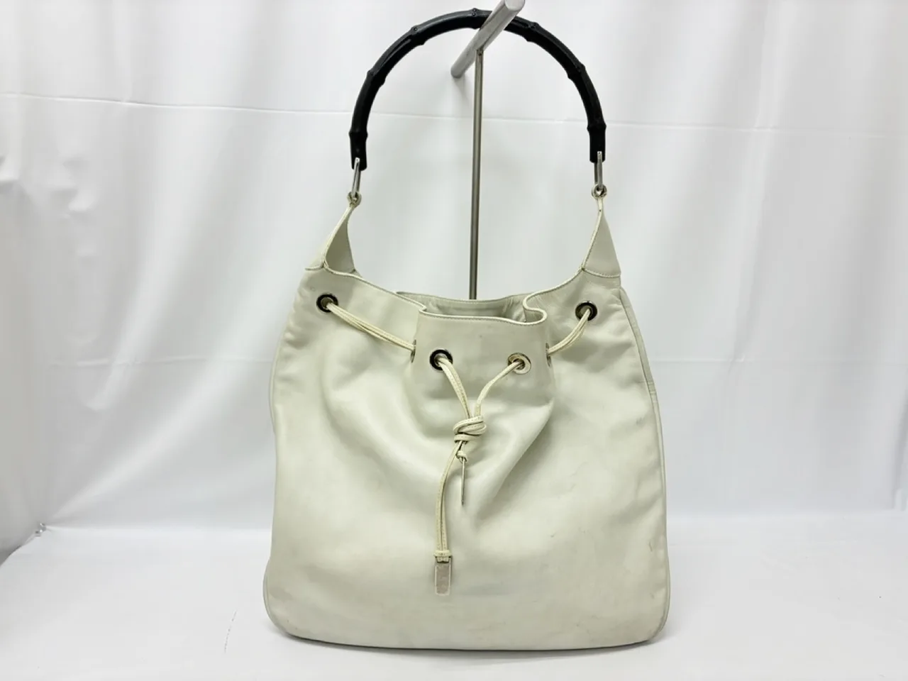 GUCCI 竹质单肩包 001.4006.2404 皮革/白色单肩包