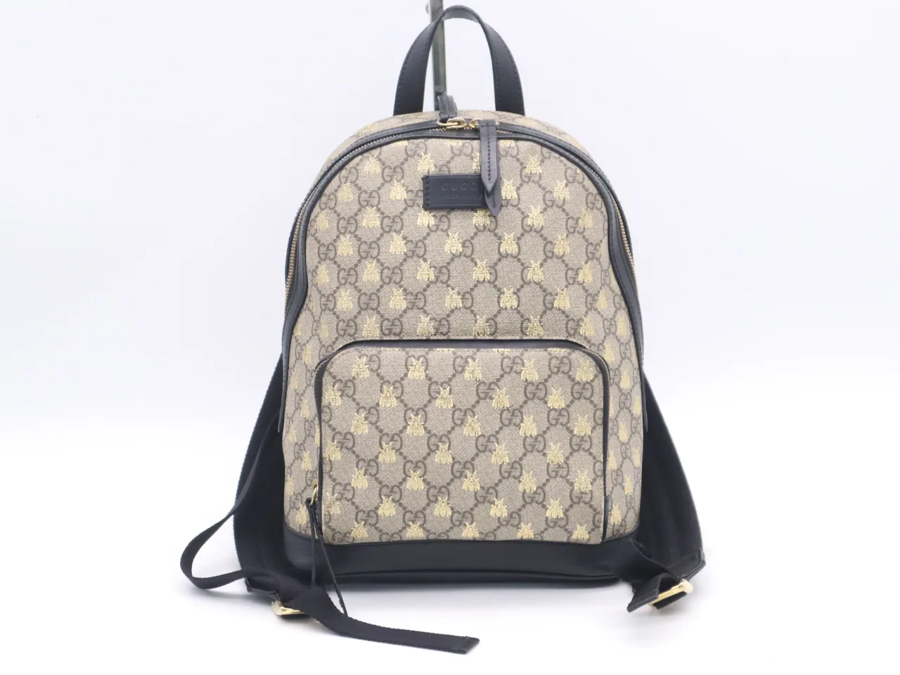 GUCCI 427042GG Supreme Bee 背包 米色黑色背包