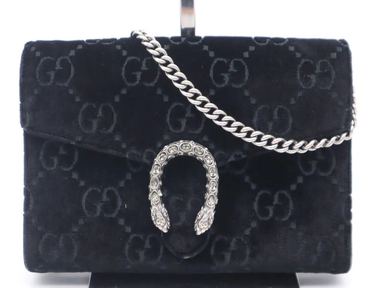 GUCCI 天鹅绒 Adionysus 黑色肩带肩包