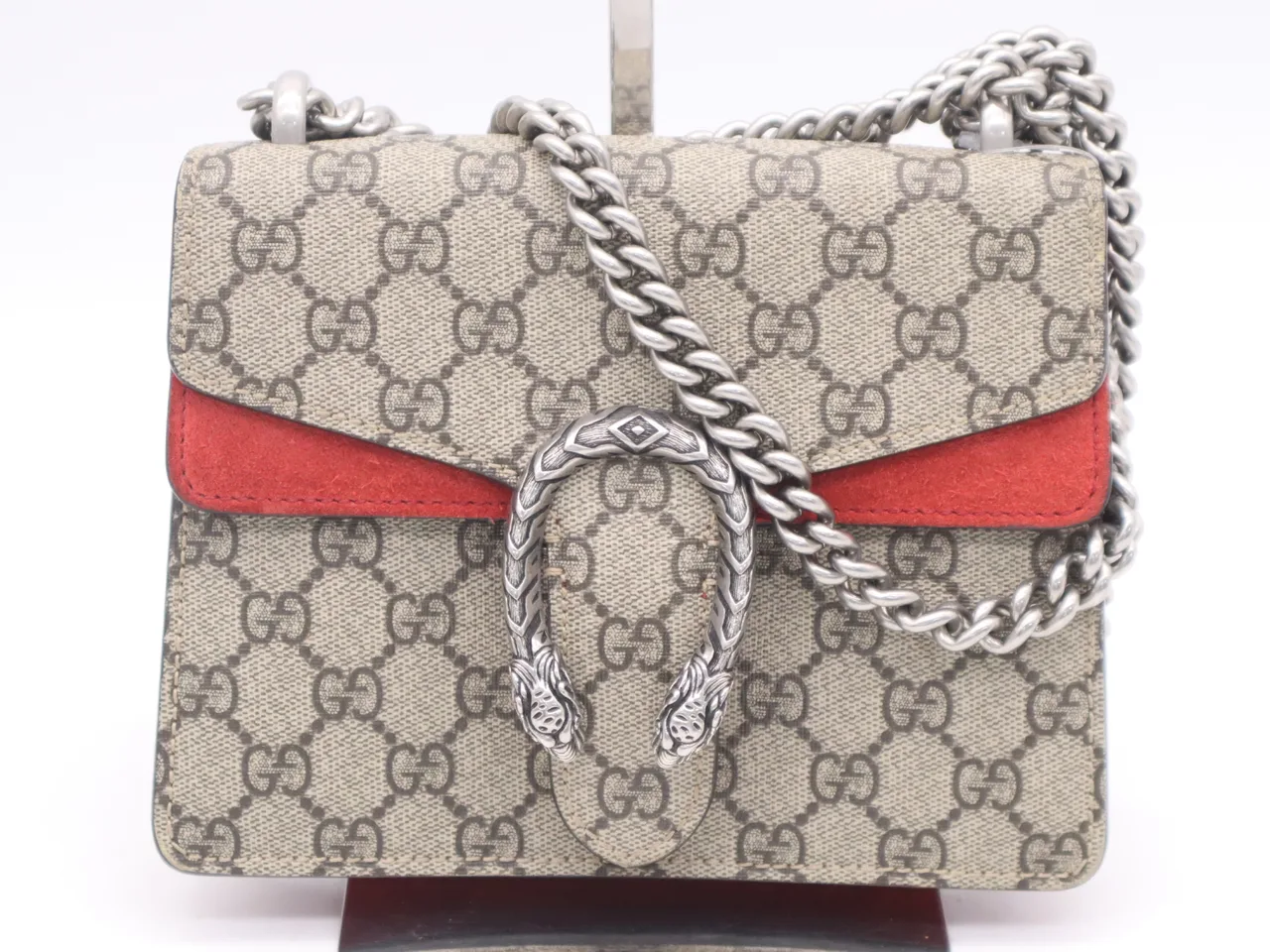 GUCCI GG Supreme Dionysos 米色红色肩带肩包