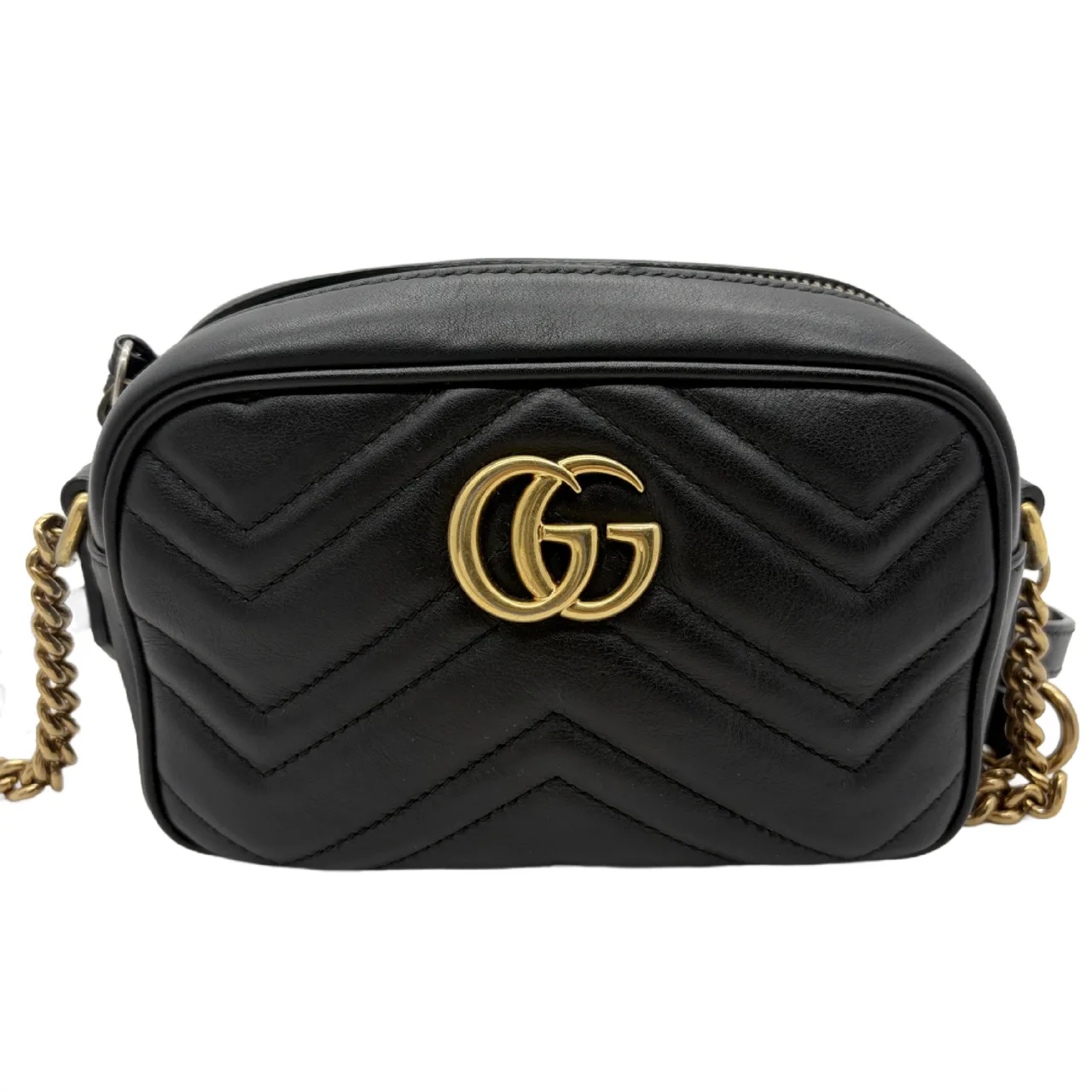 GUCCI GG Marmont 迷你单肩包 黑色单肩包