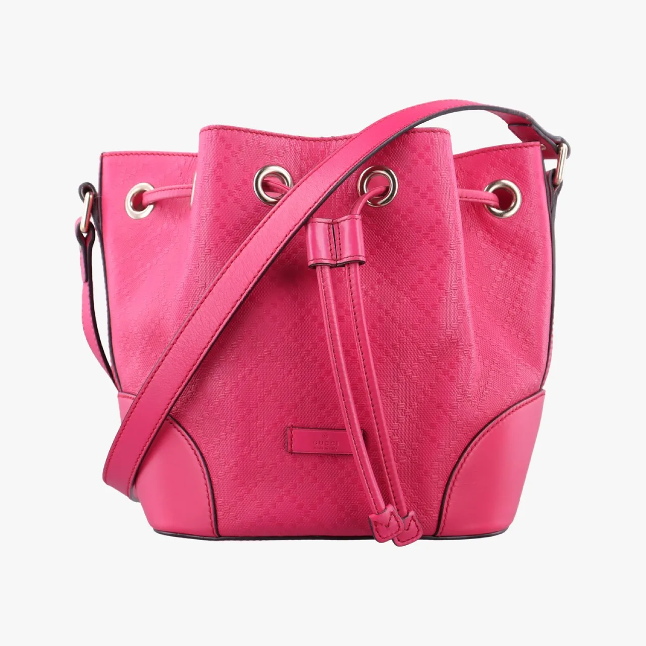 GUCCI 亮钻石桶 玫瑰红皮革354229 I016082865单肩包