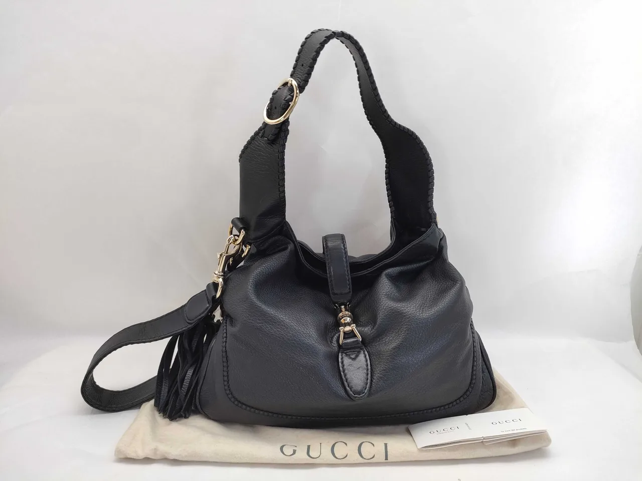 GUCCI Jackie Gucci 新款Jackie 2WAY 单肩黑色246907 Strike手袋