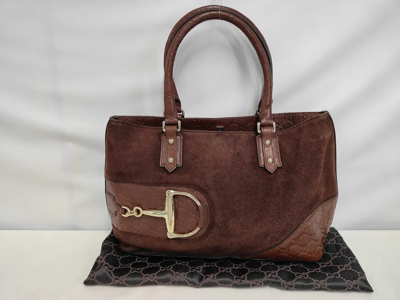 GUCCI GUCCI 131146 2019年麂皮Guccishima马嚼手袋