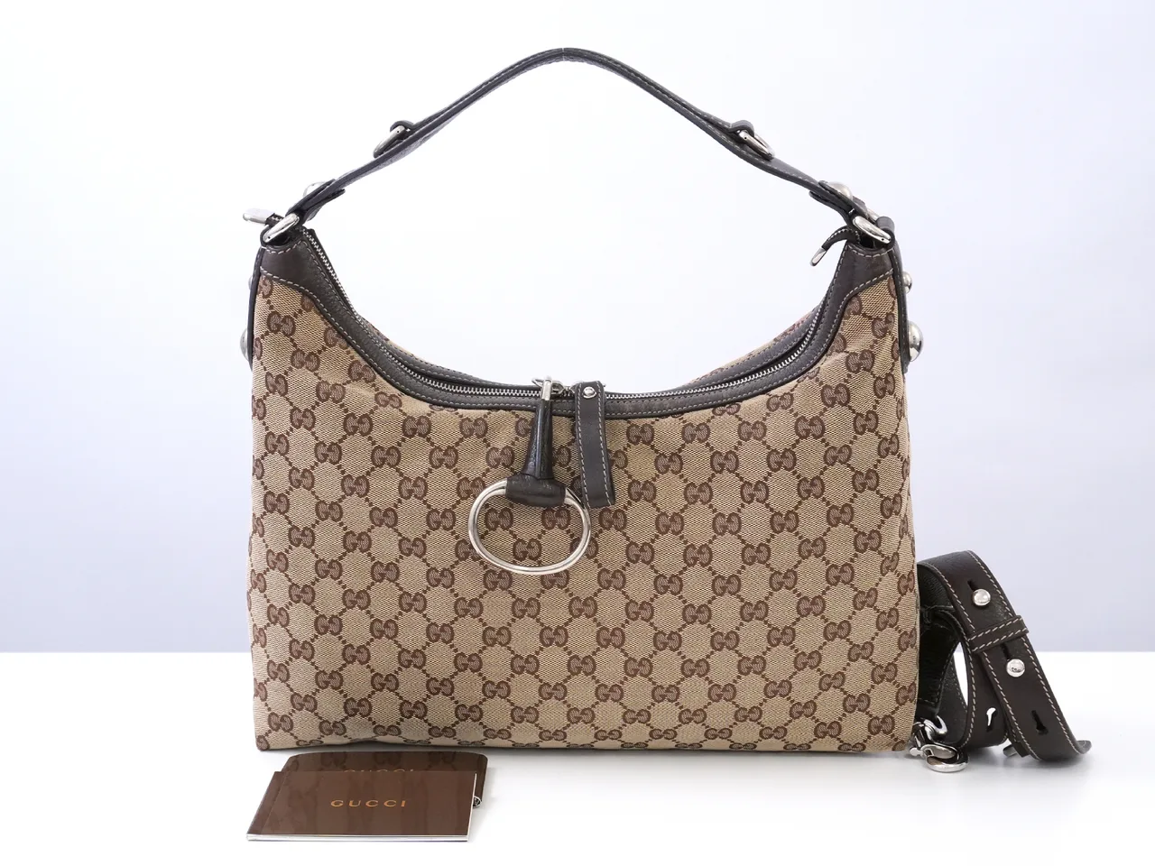 GUCCI GG 帆布图标比特流浪汉包双向手袋