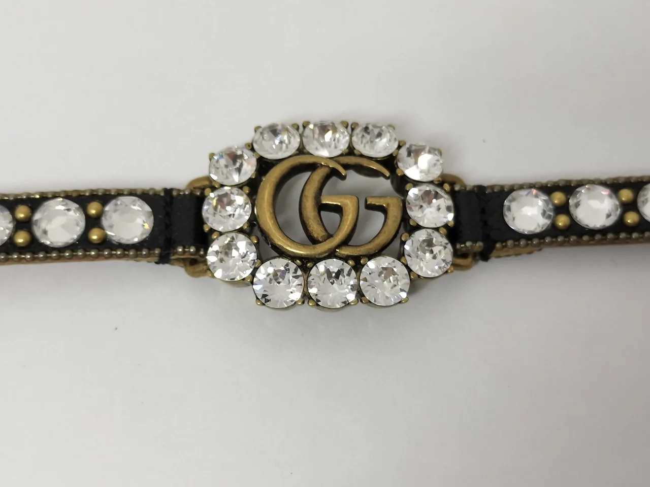 古驰 Gucci 水钻皮革手链 手镯 手镯
