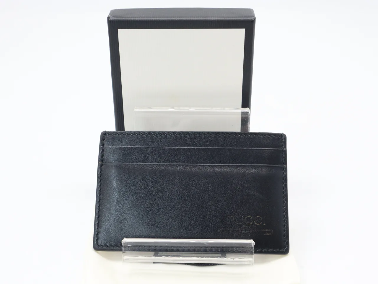GUCCI 547596 皮革黑卡盒、通行证盒、名片套