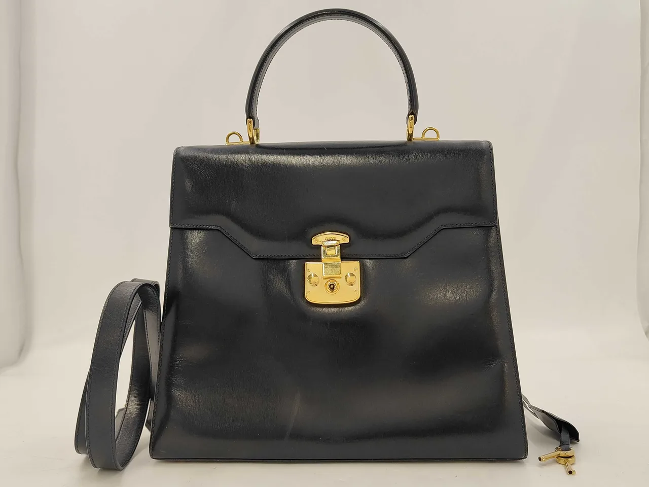 古驰 Ladylock 深海军蓝手袋