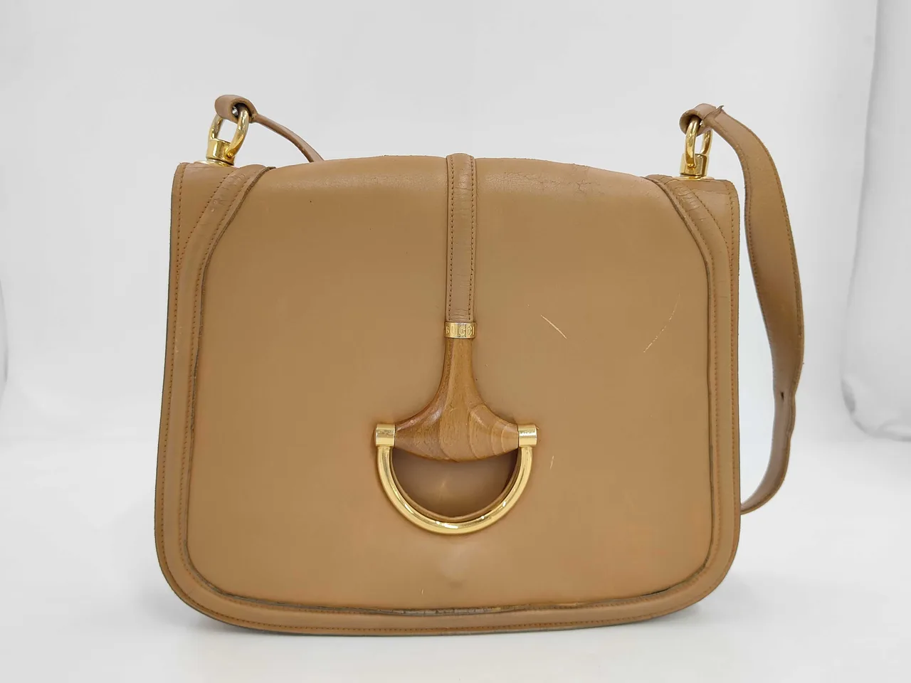 ◆GUCCI Gucci 皮带骆驼肩包