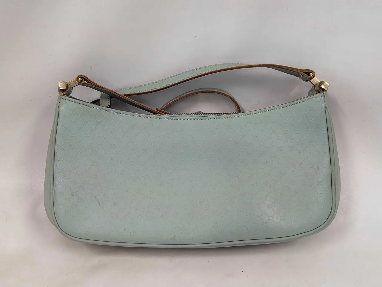 GUCCI Gucci Gucci Shima 手提包 浅蓝色皮革 001 4152 单肩包