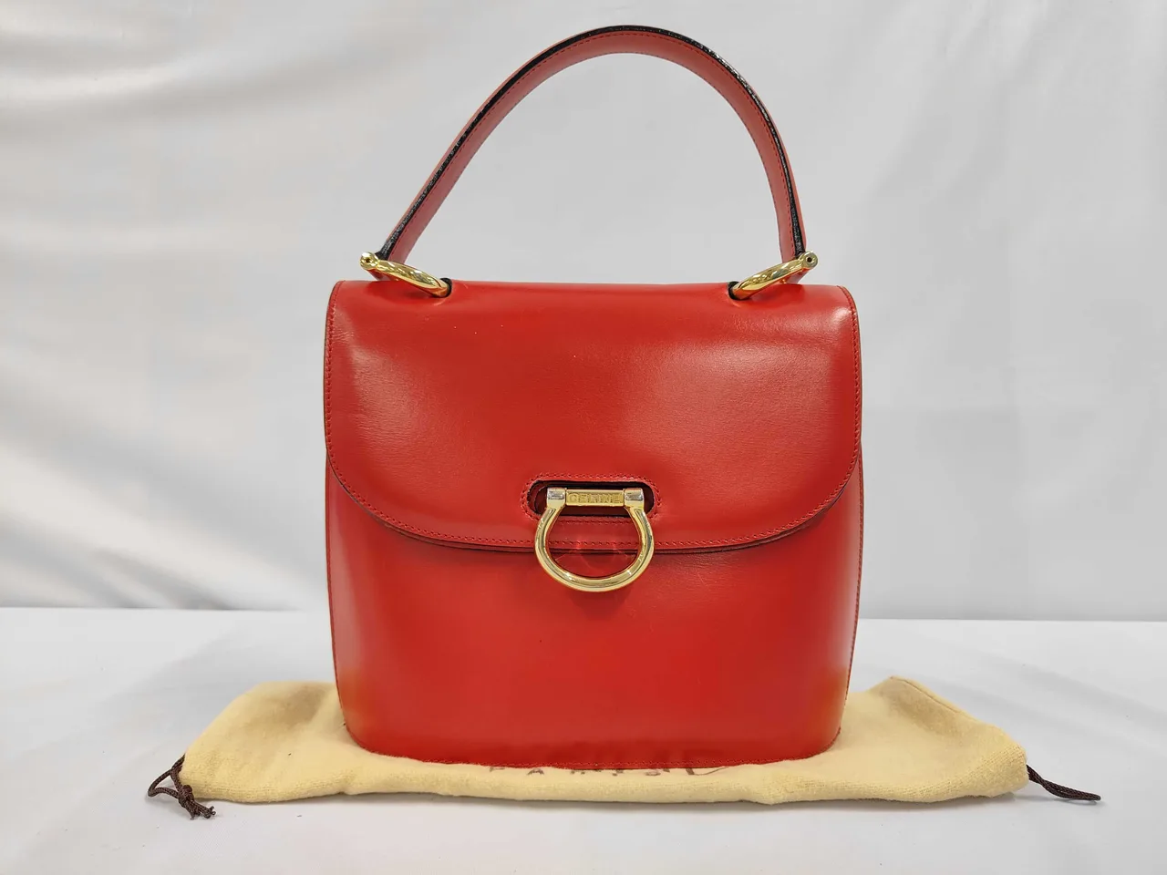 CELINE 皮革红色手提包