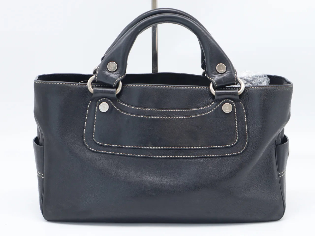 CELINE 皮革布吉包 黑色手提包