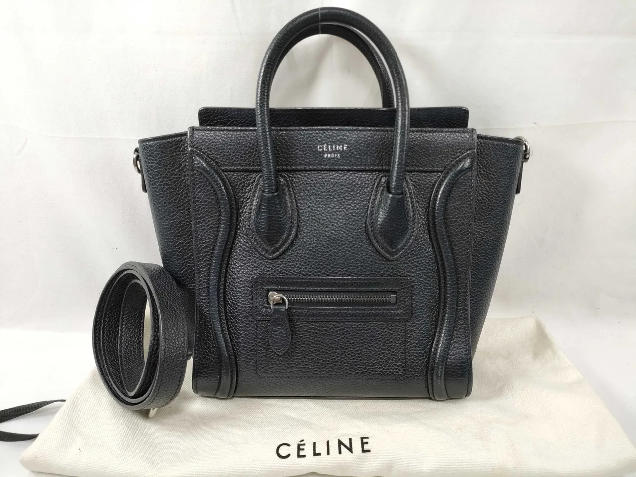 CELINE 行李 Nano Shopper 皮革双向手提包 黑色手提包