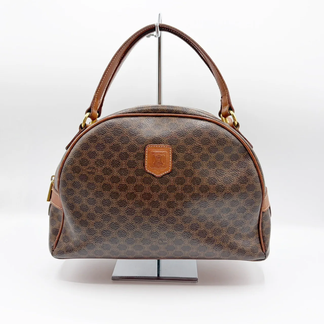CELINE Macadam PVC 皮革手提包 棕色手提包