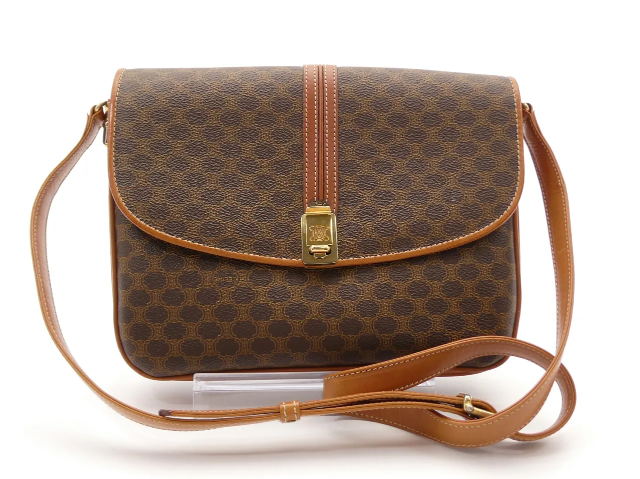 CELINE Macadam Pattern Triomphe PVC皮质单肩包