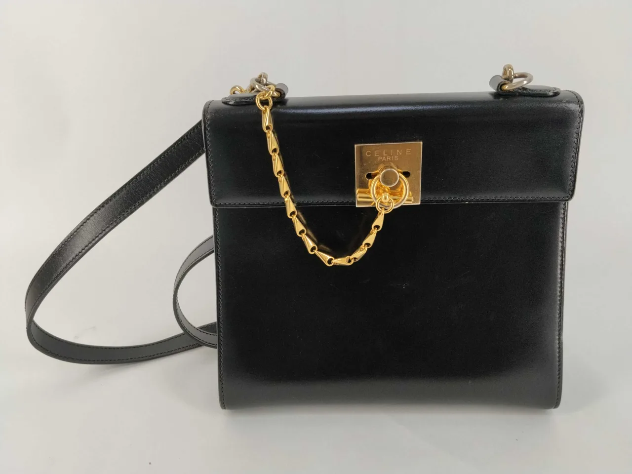 CELINE Celine 皮革 Turnlock 单肩包