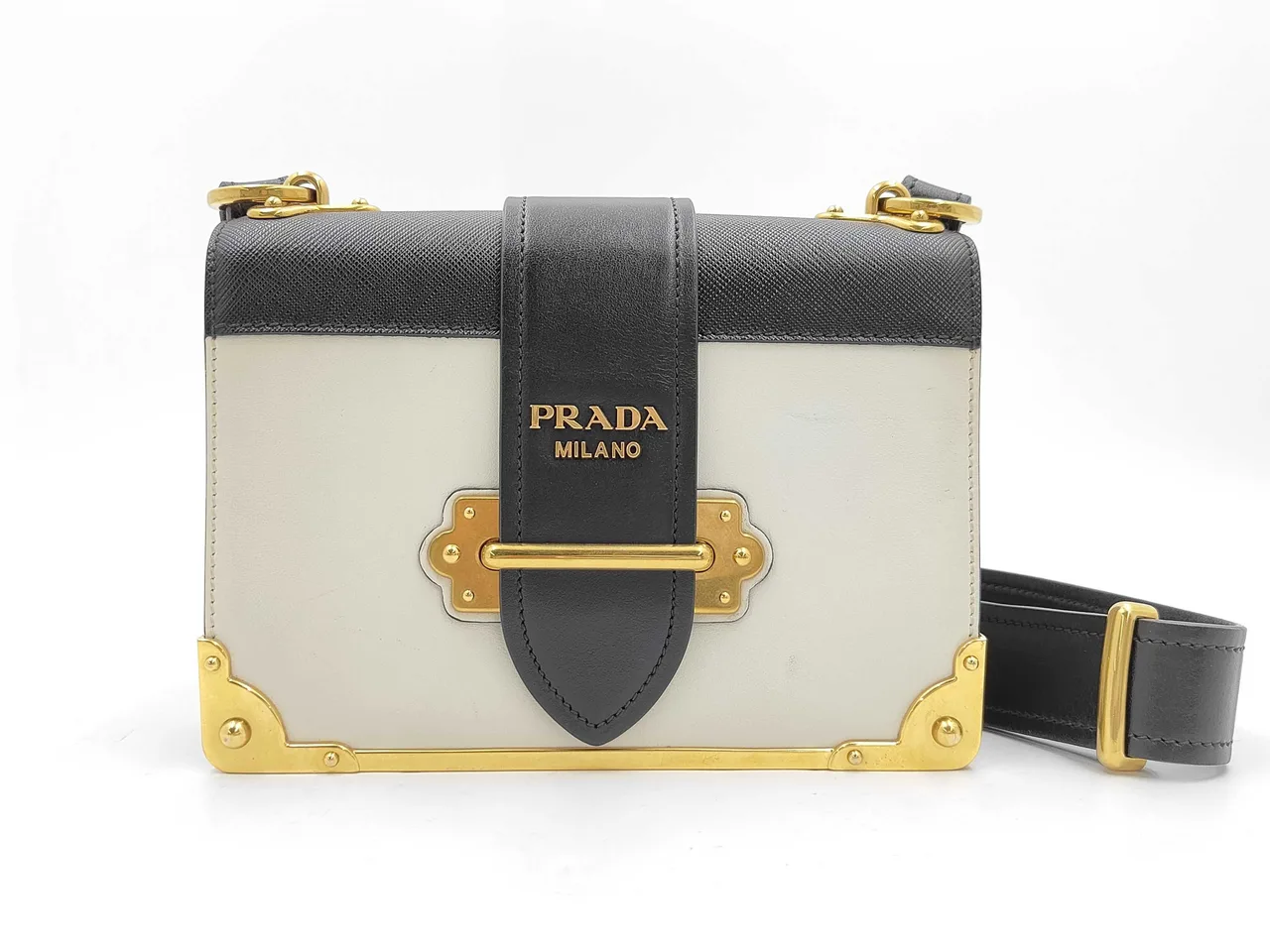 PRADA Prada Cahie 黑白单肩包