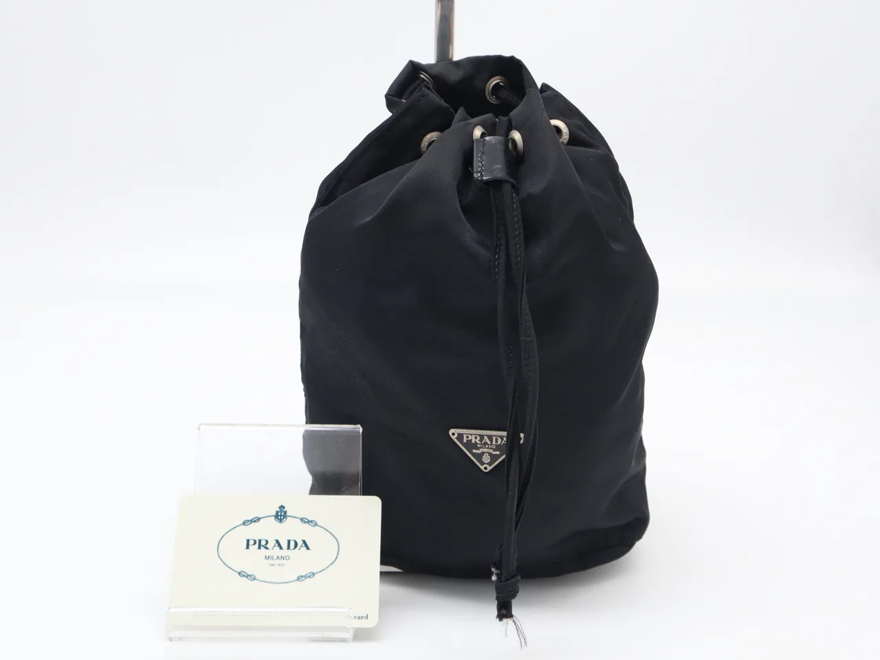 PRADA MV369 尼龙抽绳袋 黑色带保证袋