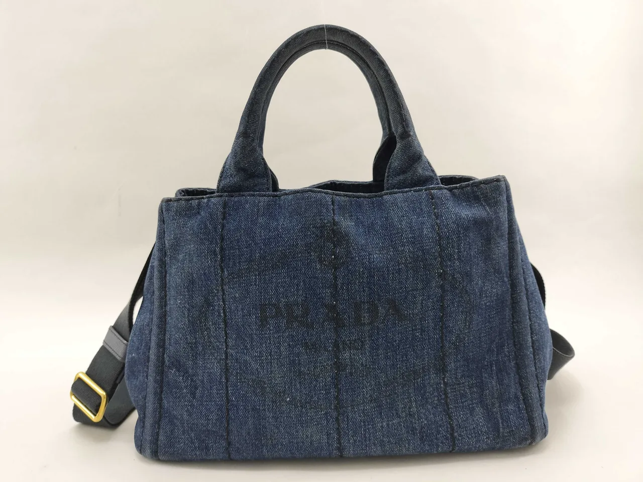 PRADA Prada Kanapa 牛仔手提包 肩带 序列号手提包