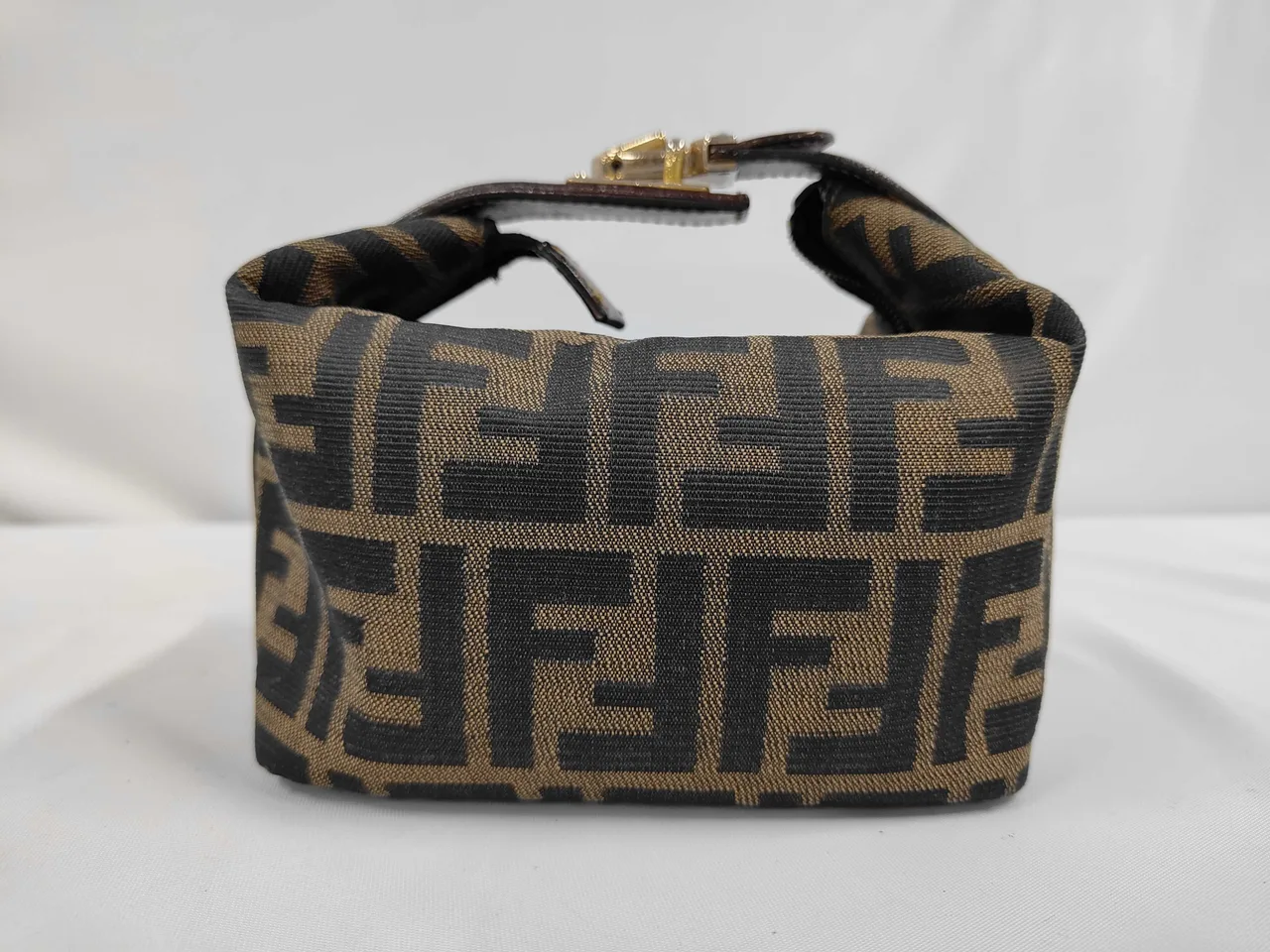 FENDI 祖卡图案袋布棕色手提包