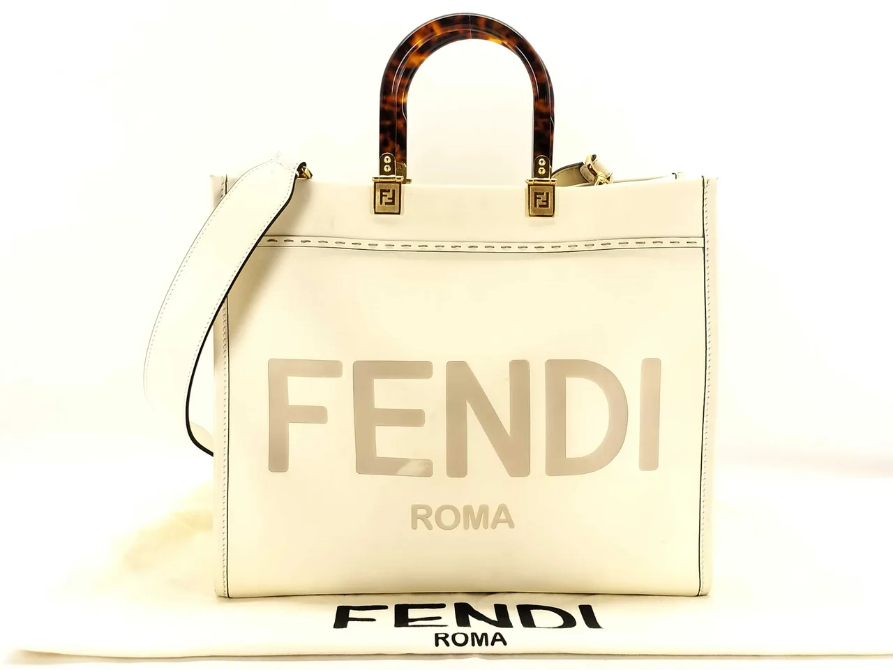 FENDI Sunshine 中号皮革双向手提包 8BH386 手提包