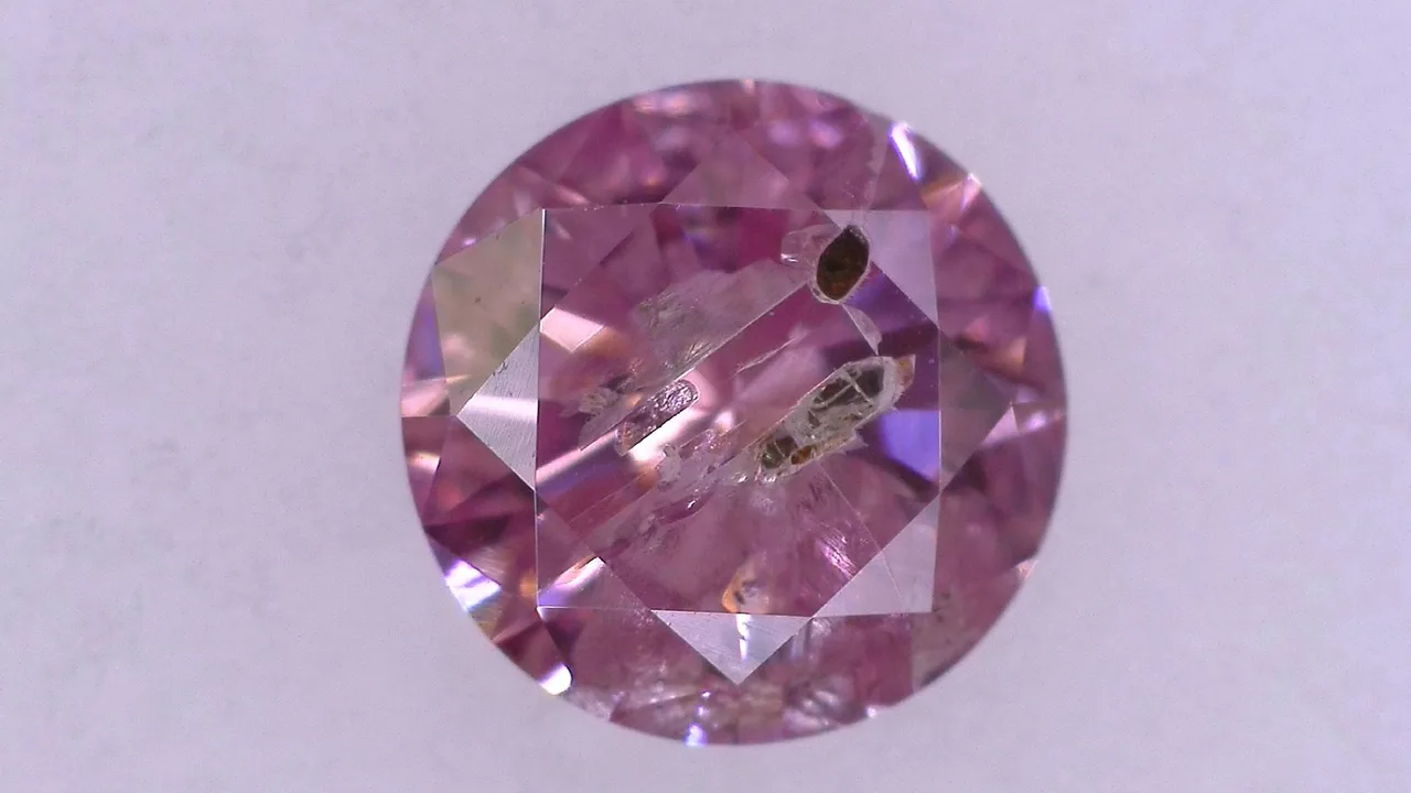 0.303ct FANCY INTENSE PINK I-2 ****/GD/GD Faint Natural 4.38-4.43X2.57mm RD Diamond Loose